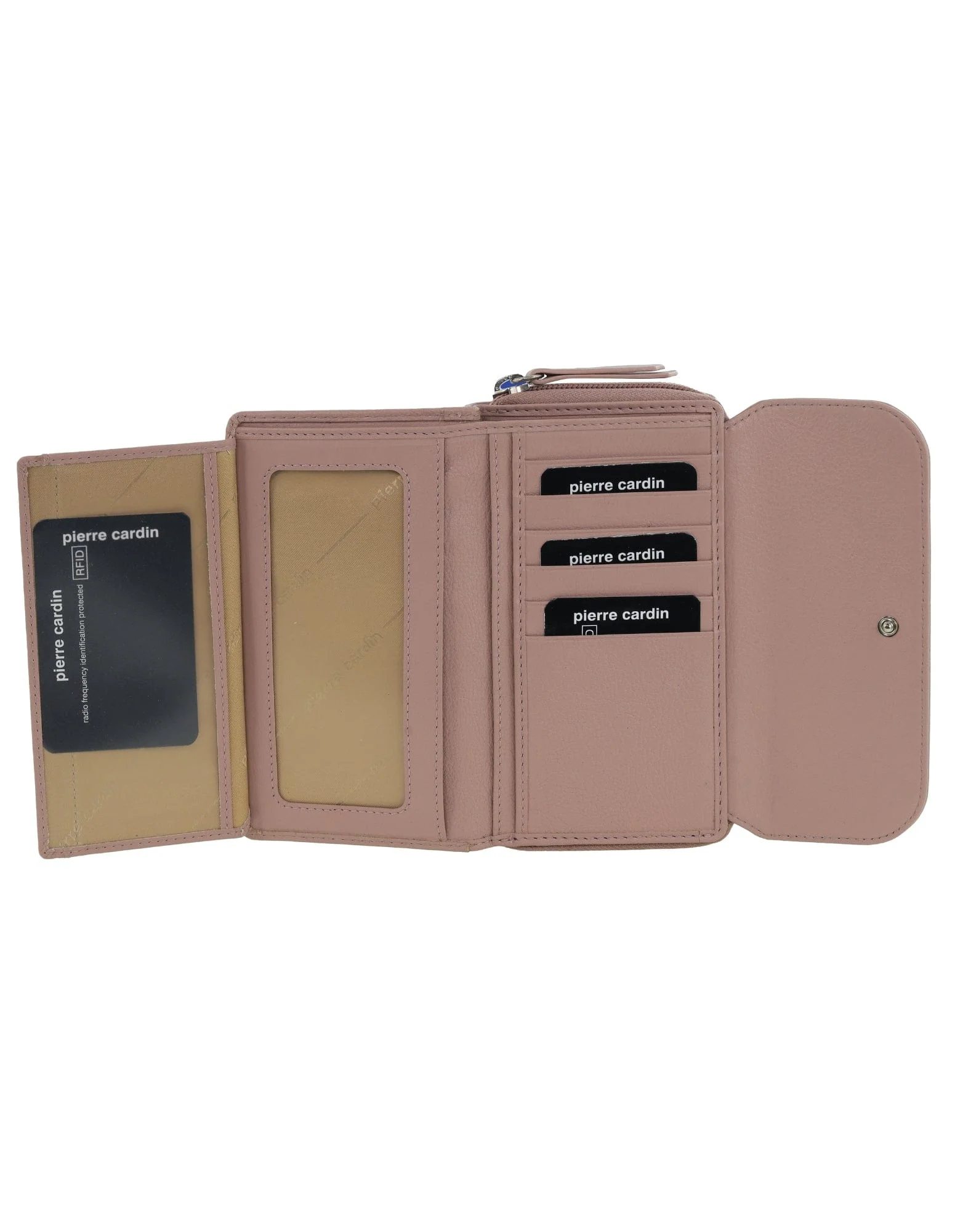 Pierre Cardin Women's Tri-Fold Tab Protected RFID Wallet Pink/Taupe 17cm - Image 10