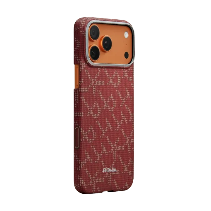 PITAKA Aramid Fibre Ultra-Slim Case for iPhone 17 Pro Monogram (Gold/Red)
