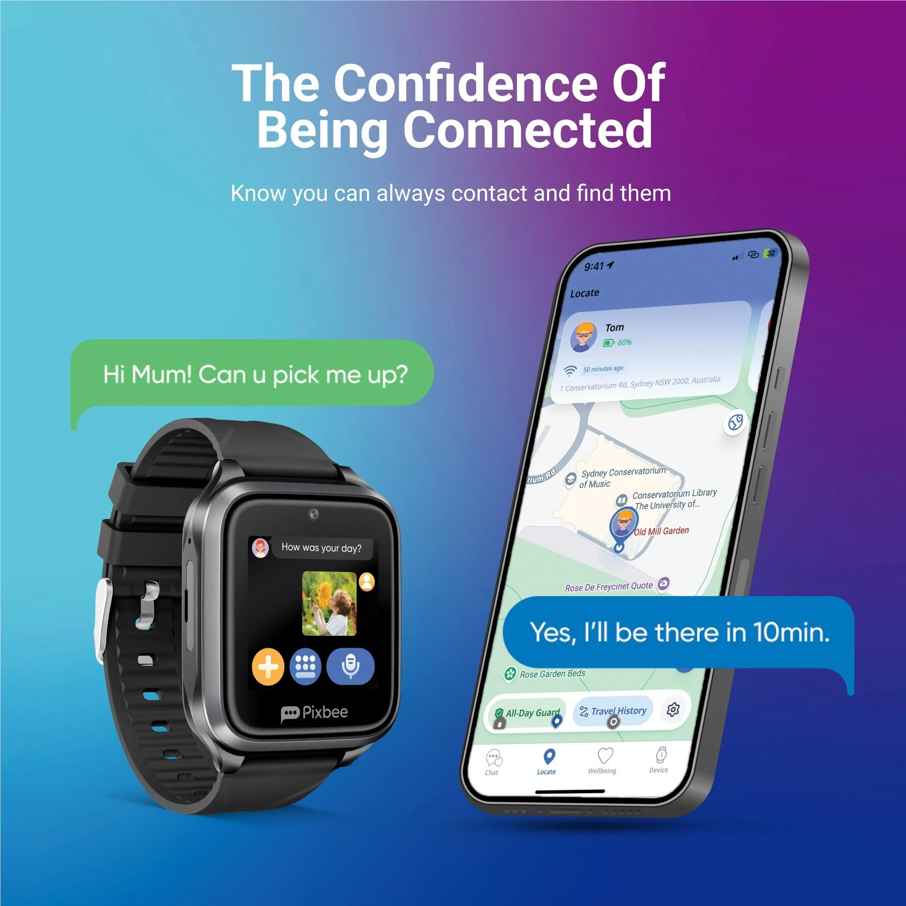 Pixbee Pro 2 4G Kids Smart Watch (Black) - Image 8