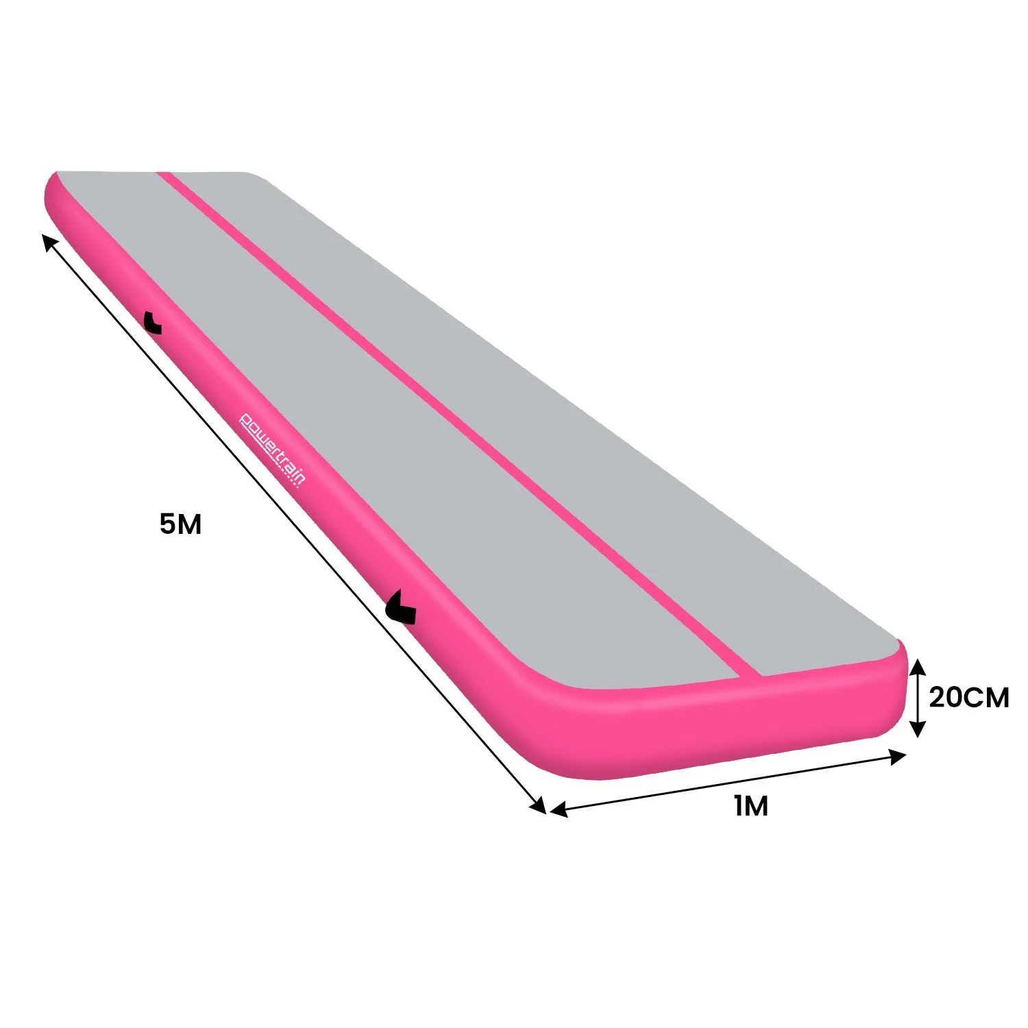 Powertrain 5m x 1m Air Track Inflatable Gymnastics Mat (Pink) - Image 3