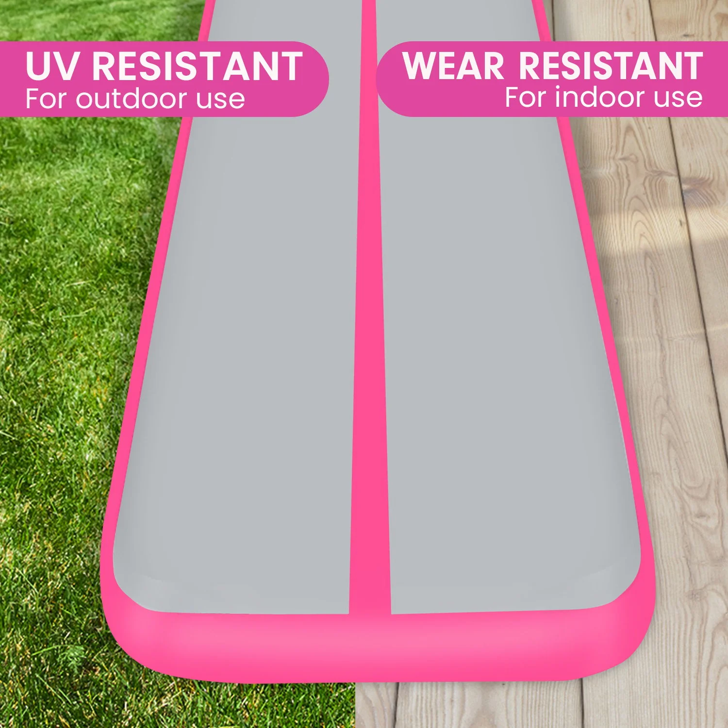 Powertrain 5m x 1m Air Track Inflatable Gymnastics Mat (Pink) - Image 8