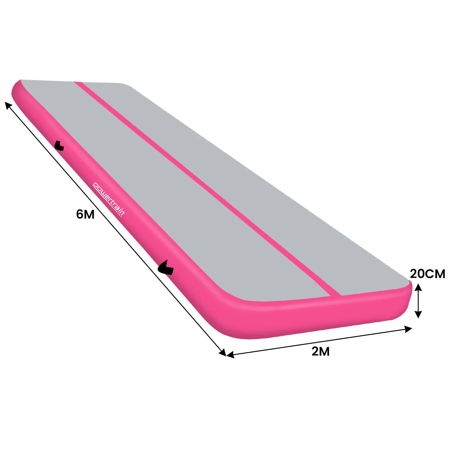 Powertrain 6m Air Track Gymnastics Mat (Grey/Pink) - Image 2