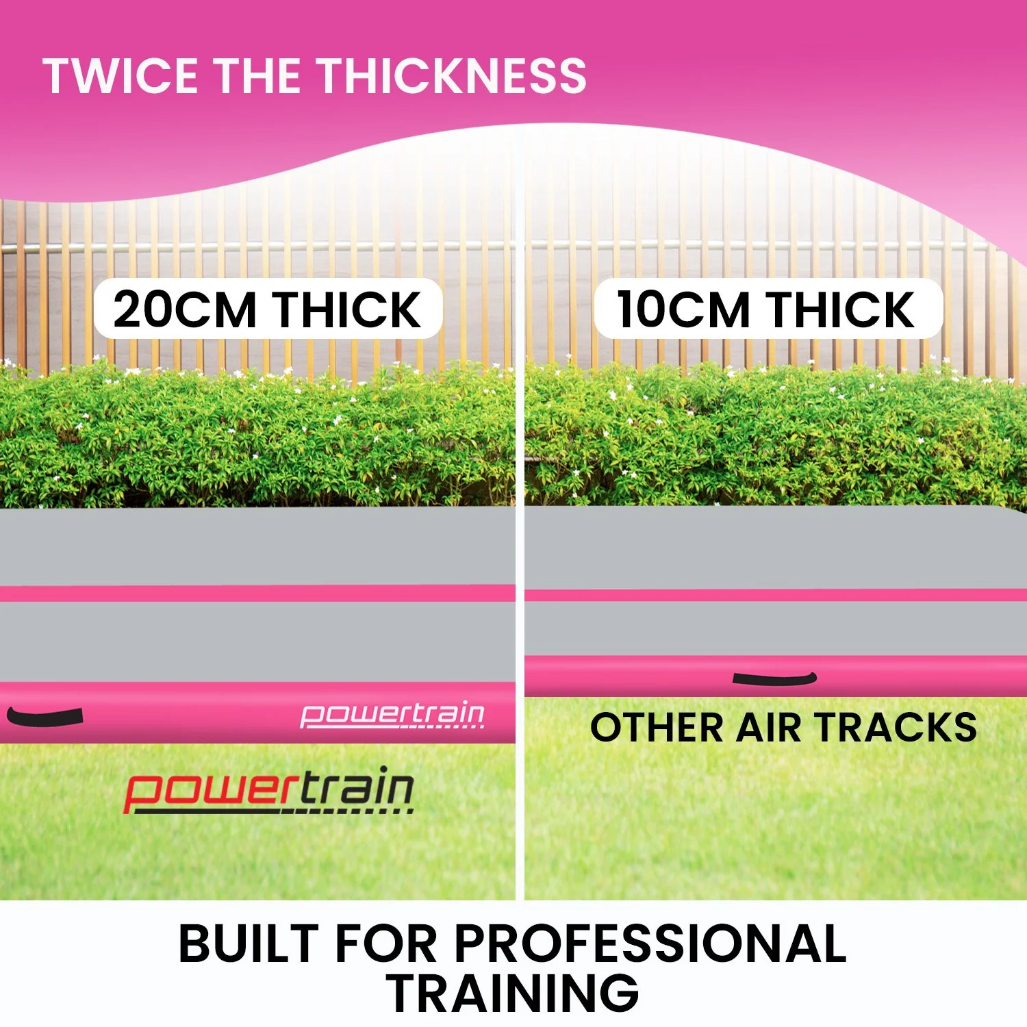 Powertrain 6m Air Track Gymnastics Mat (Grey/Pink) - Image 5