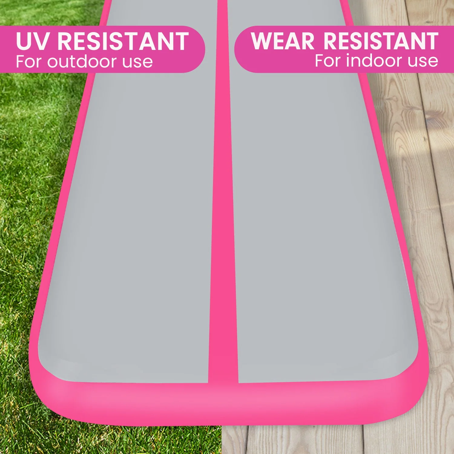 Powertrain 6m Air Track Gymnastics Mat (Grey/Pink) - Image 7