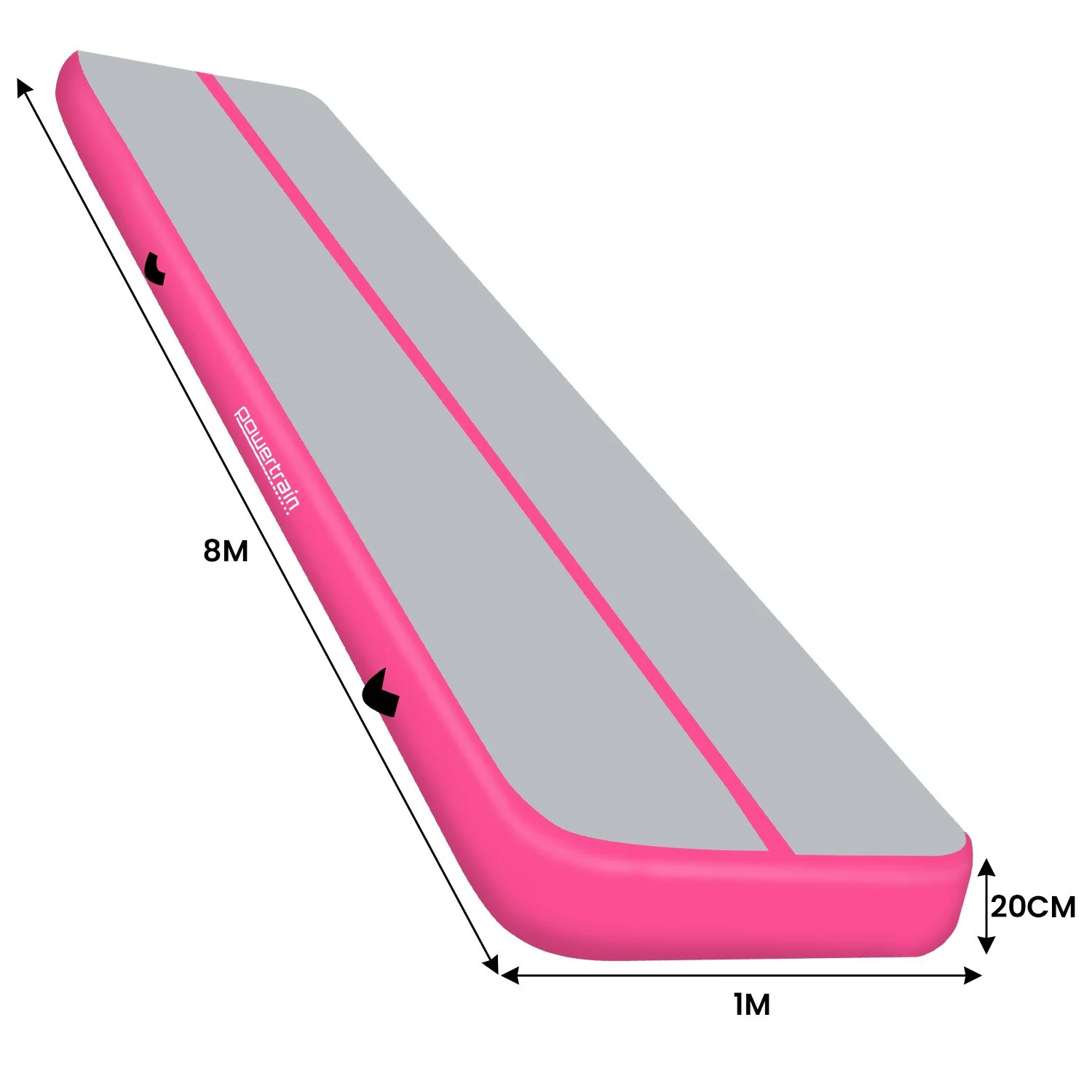 Powertrain 8m Air Track Gymnastics Mat (Grey/Pink) - Image 2