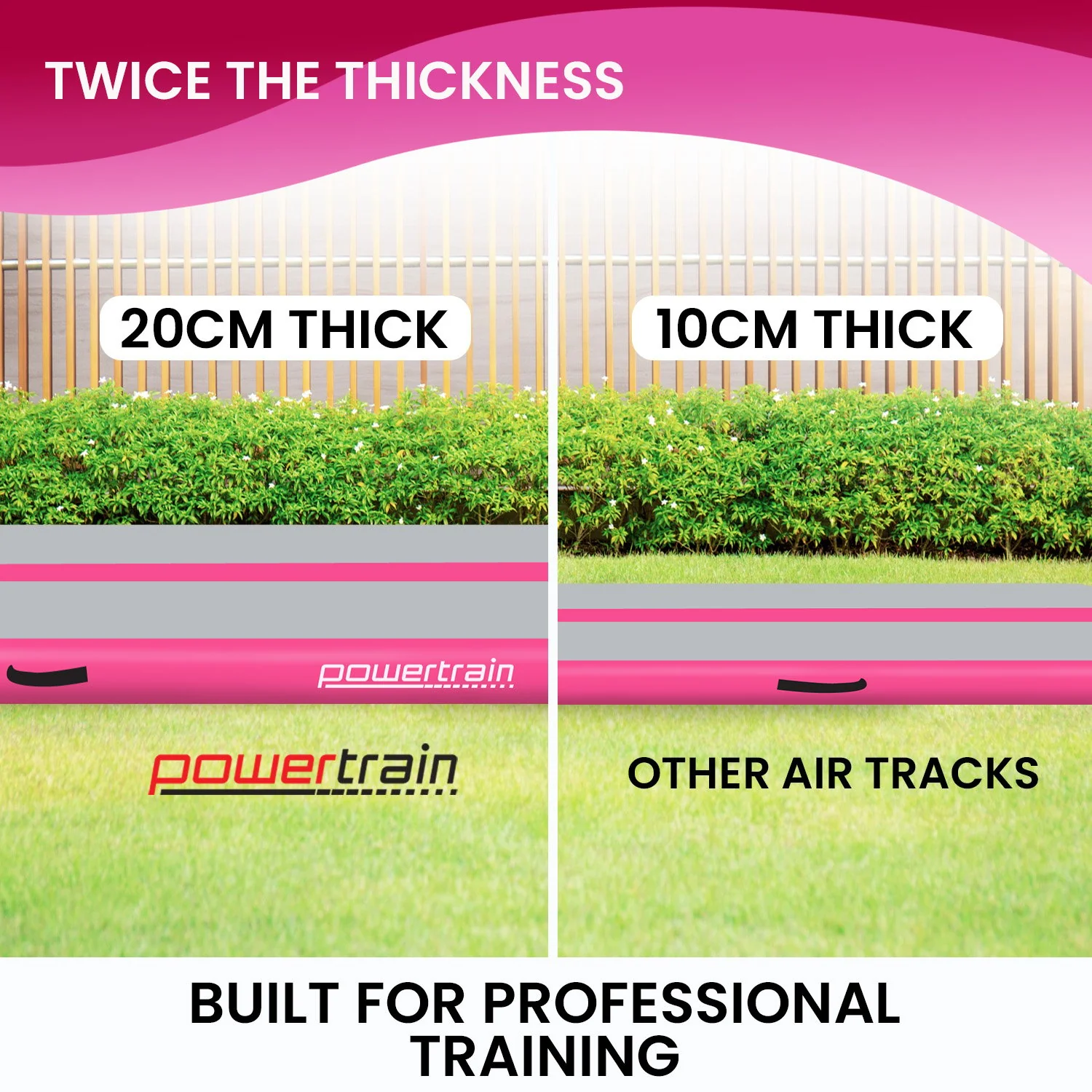 Powertrain 8m Air Track Gymnastics Mat (Grey/Pink) - Image 5