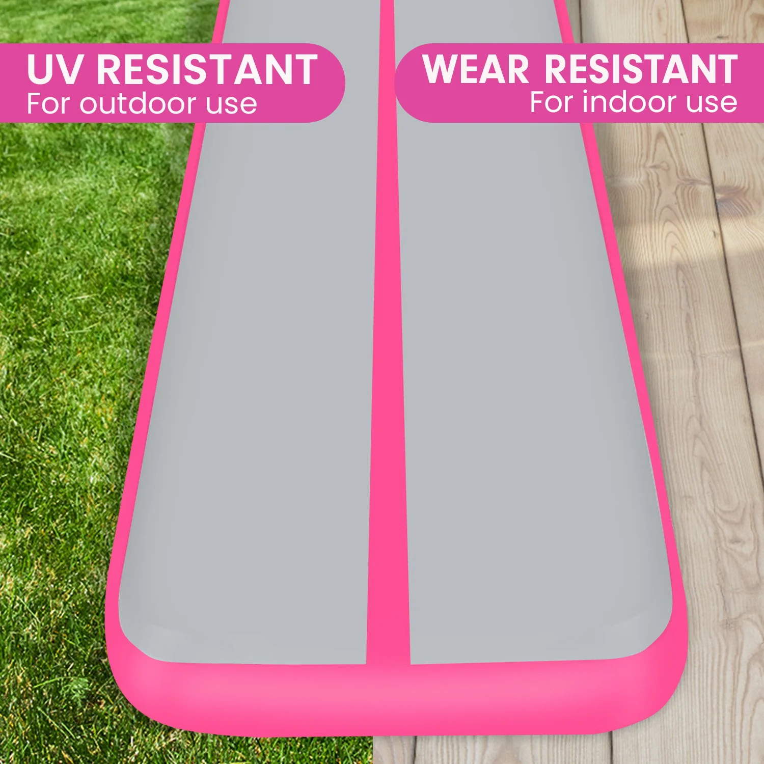 Powertrain 8m Air Track Gymnastics Mat (Grey/Pink) - Image 7