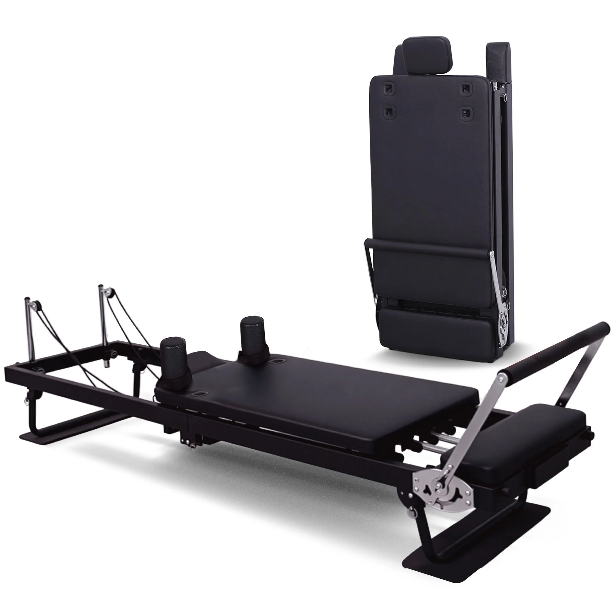 Powertrain Aria Pilates Reformer Machine Steel Foldable Multifunctional Home Gym Equipment (Black)