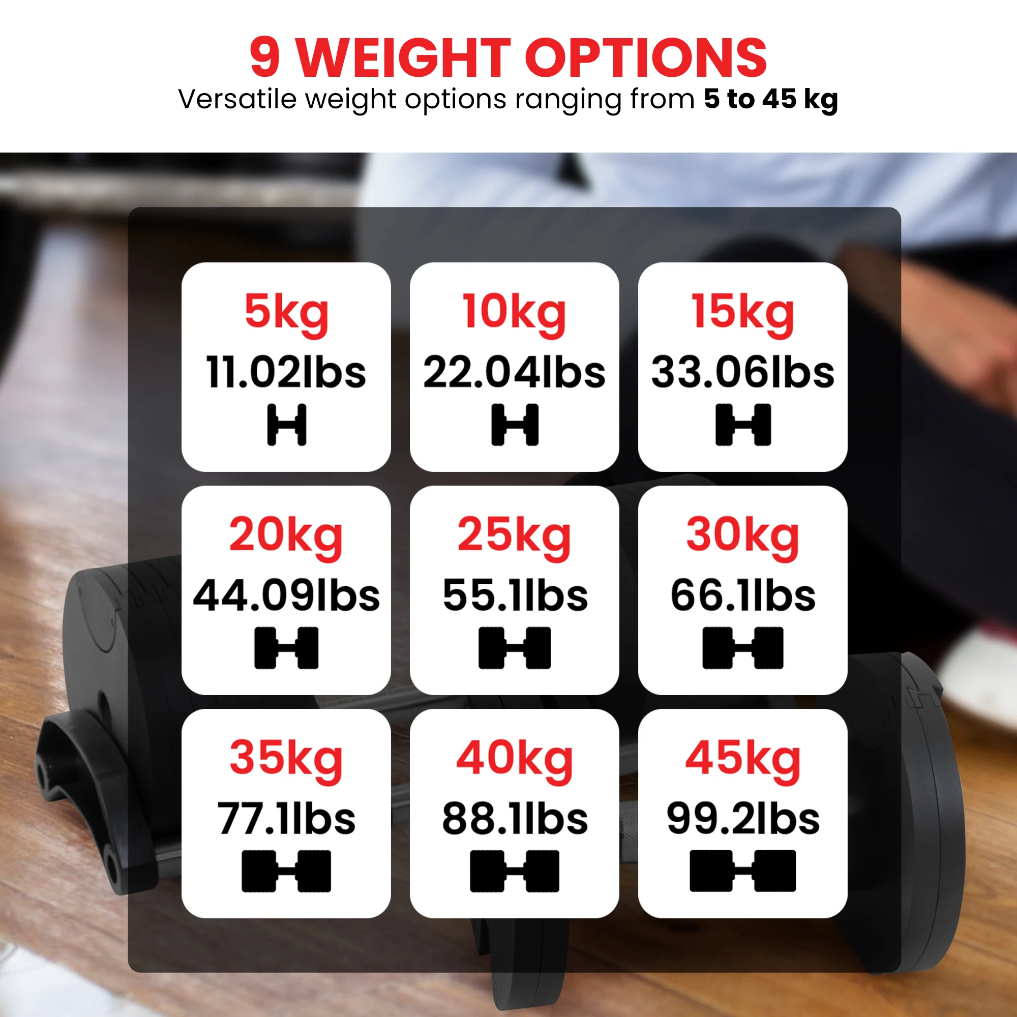 Powertrain Eon Dial Up 45KG Adjustable Dumbbell - Green - Image 10