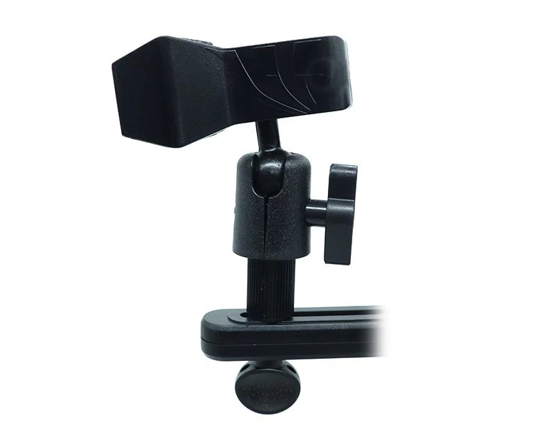 Precision Audio Triple Desk Mic Stand Sturdy Metal Base Guitar Drums Recording - Image 2