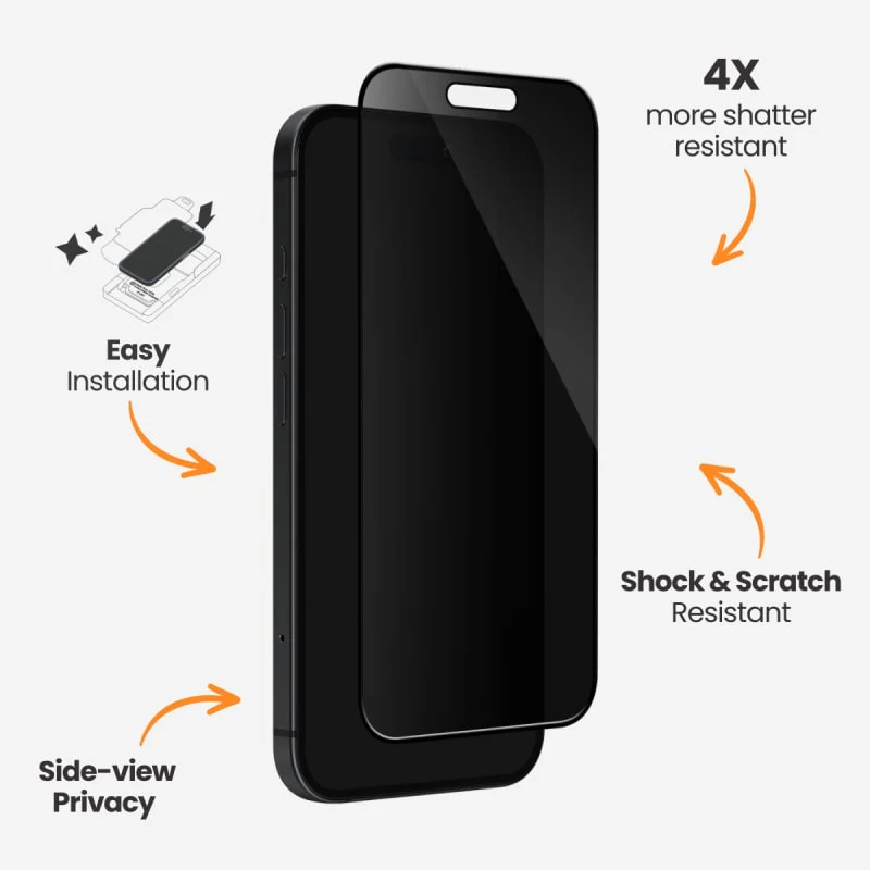 Privacy Glass Screen Protector for iPhone 16 Pro Max - Image 2