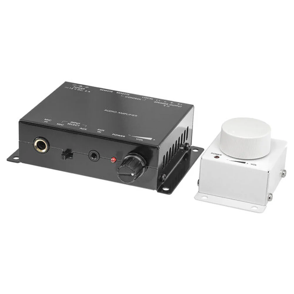 Pro2 Mic & Stereo Power Amplifier Kit with Volume Control Box 15x98mm (Black)