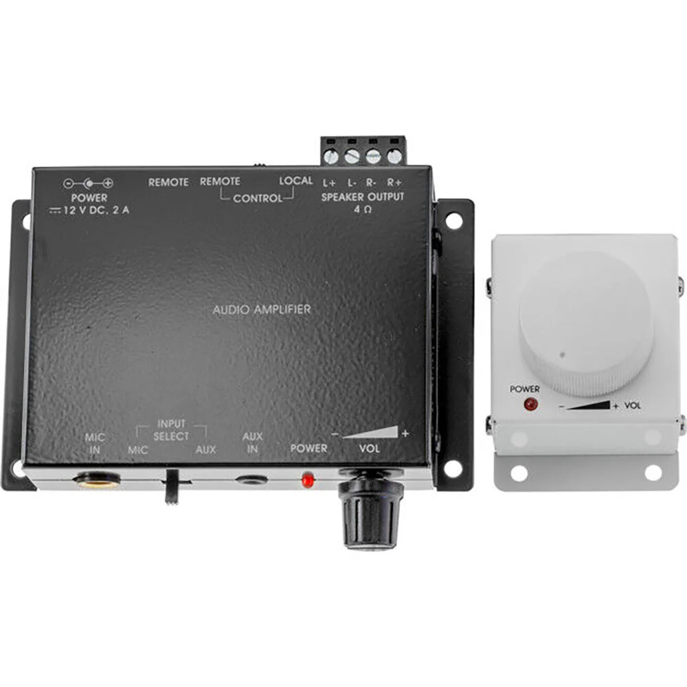 Pro2 Mic & Stereo Power Amplifier Kit with Volume Control Box 15x98mm (Black) - Image 3