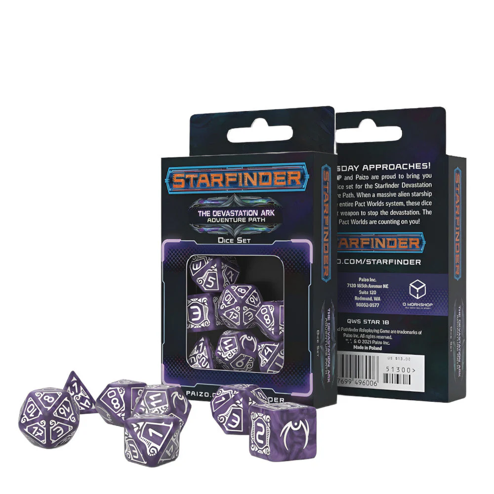 Q-Workshop Starfinder Devastation Ark Dice Set Set of 7 Polyhedral Dice - Image 3