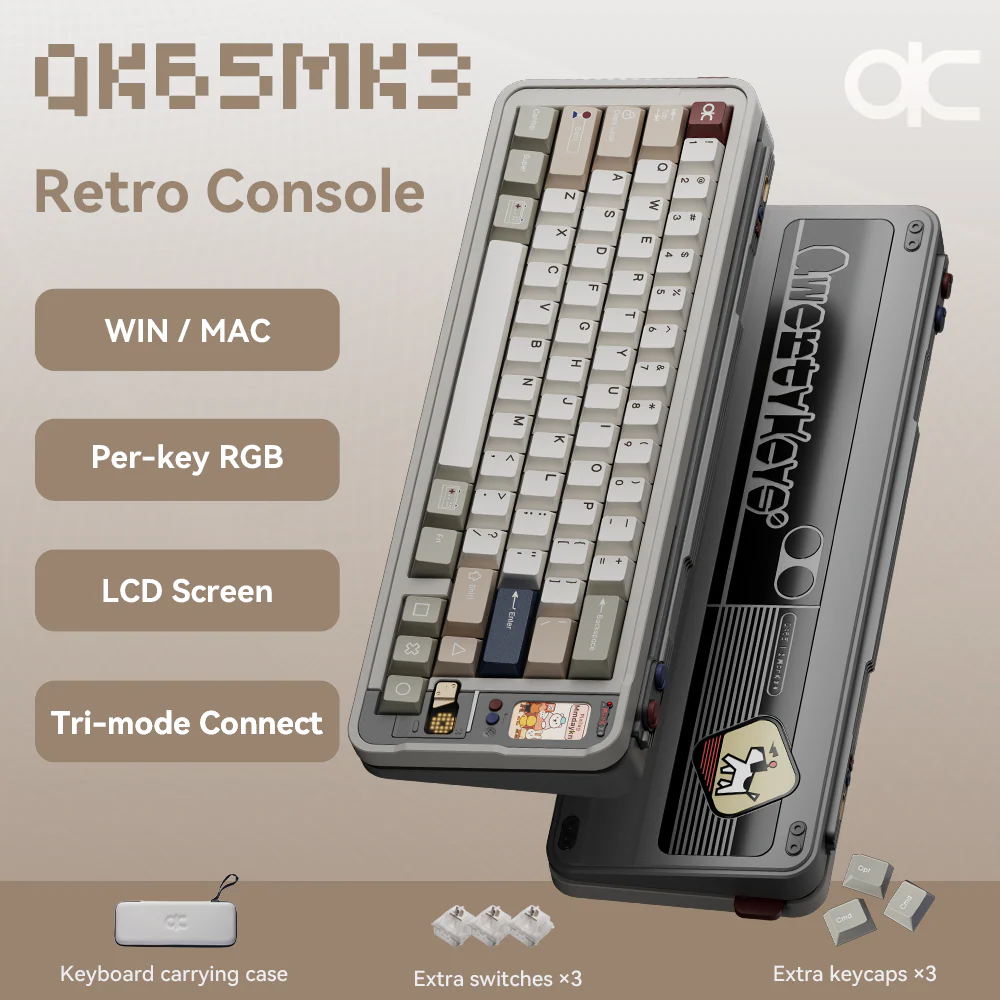 Qwertykeys QK65 Mk3 Prebuilt Wireless Mechanical Keyboard (Retro Console) - Image 2