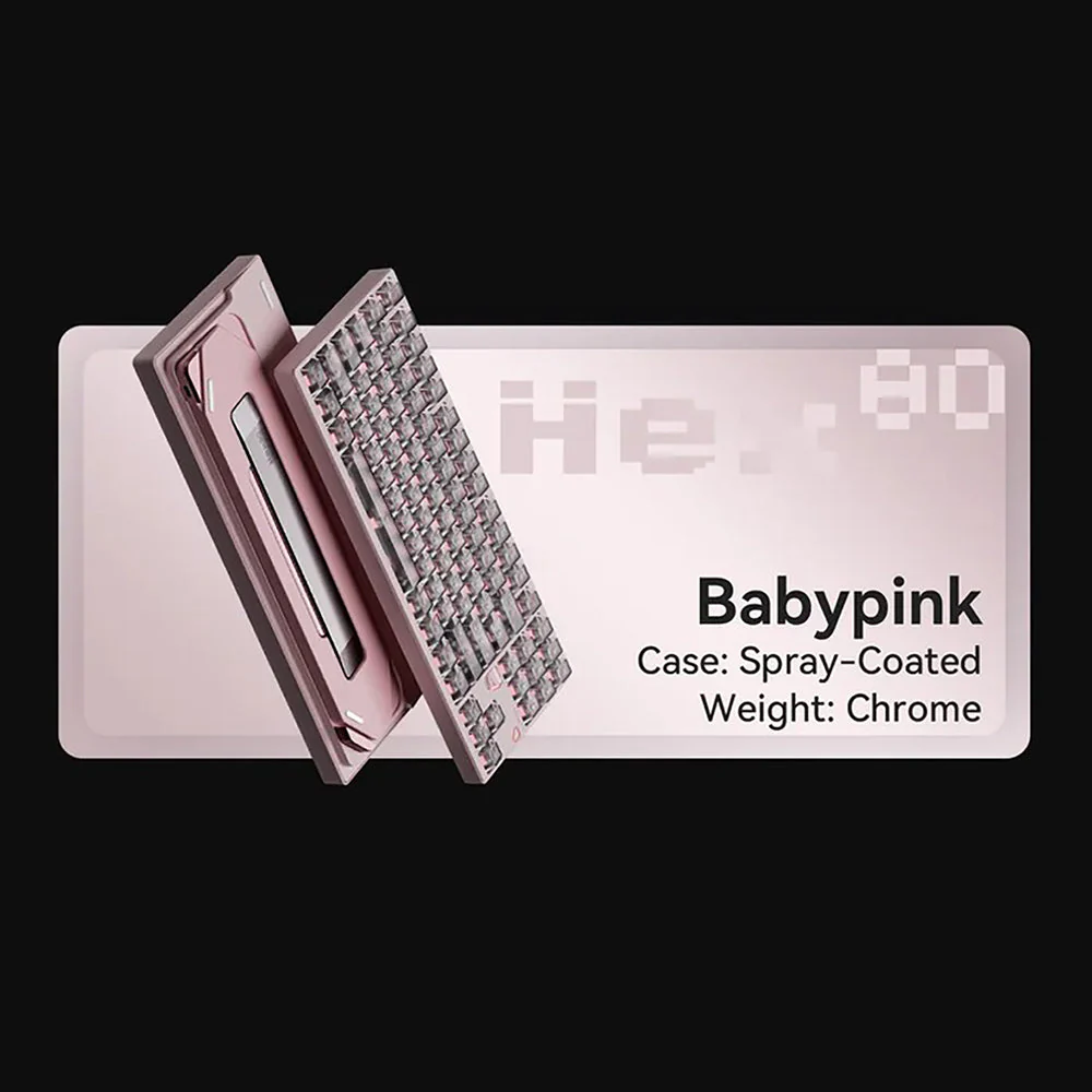 Qwertykeys QK&ATK HEX80 8K HE Wired Magnetic Custom Keyboard (Spray-coated Babypink) - Image 2