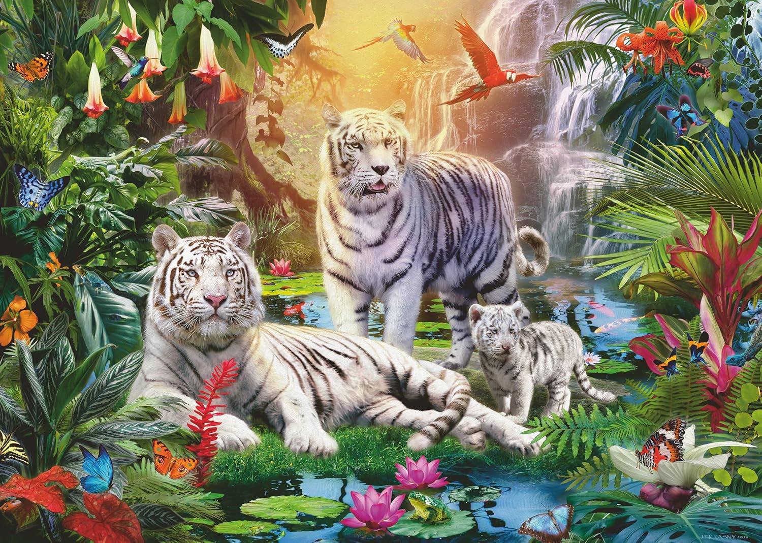 Ravensburger 1000pc White Tiger Family Puzzle - Image 2