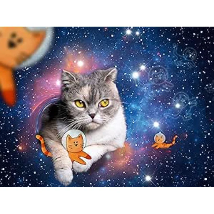 Ravensburger 1500pc Cats Flying to Outer Space Puzzle - Image 2
