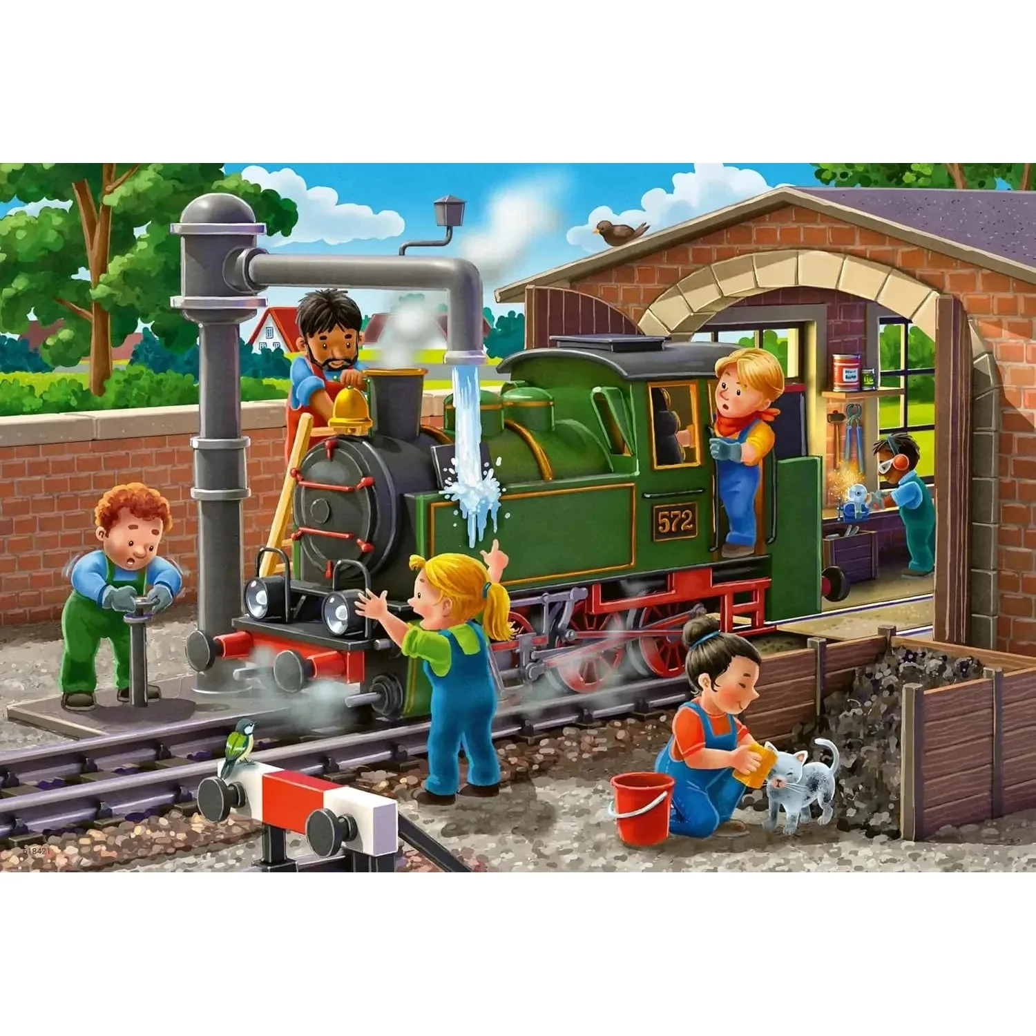 Ravensburger 2x12-Pieces Airplane & Train Repairs Puzzle - Image 3