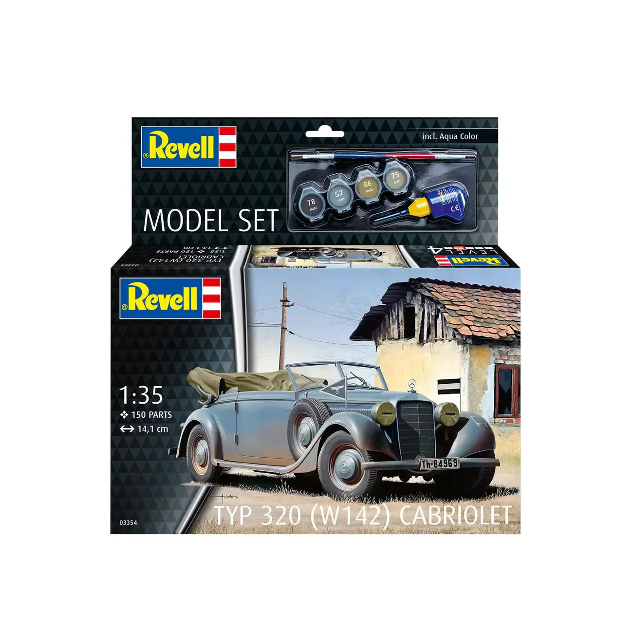 Revell 1/35 Model Set Typ 320 (W142) Cabriolet - Image 3