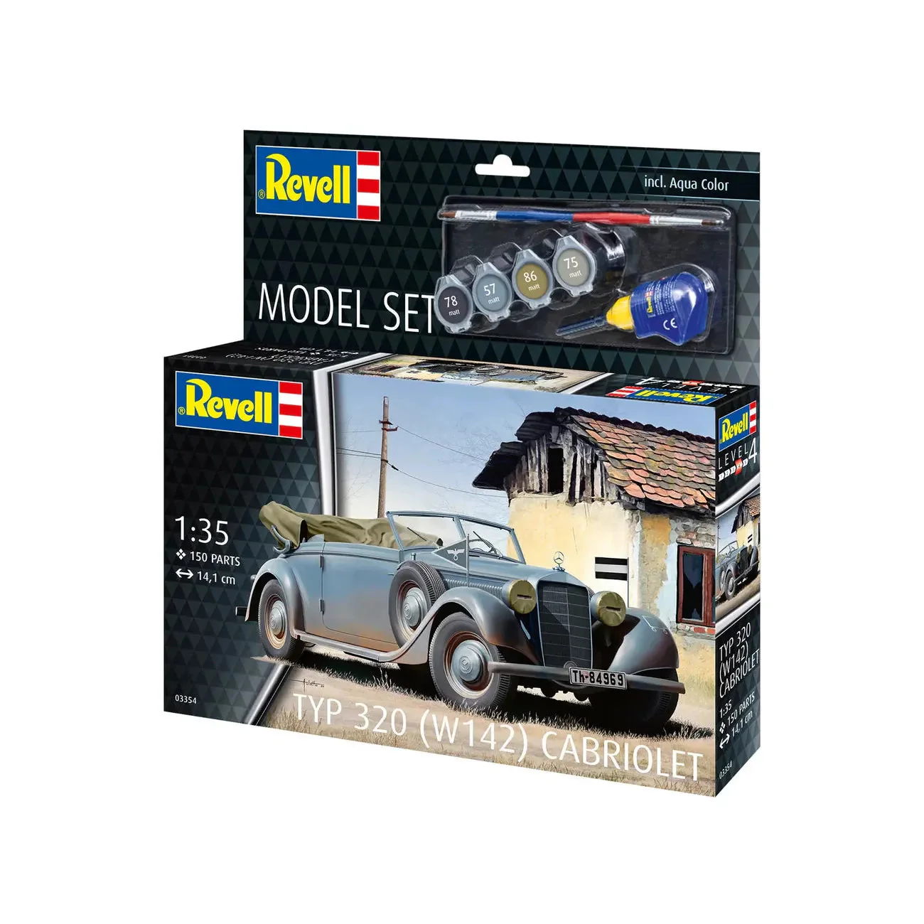 Revell 1/35 Model Set Typ 320 (W142) Cabriolet - Image 4