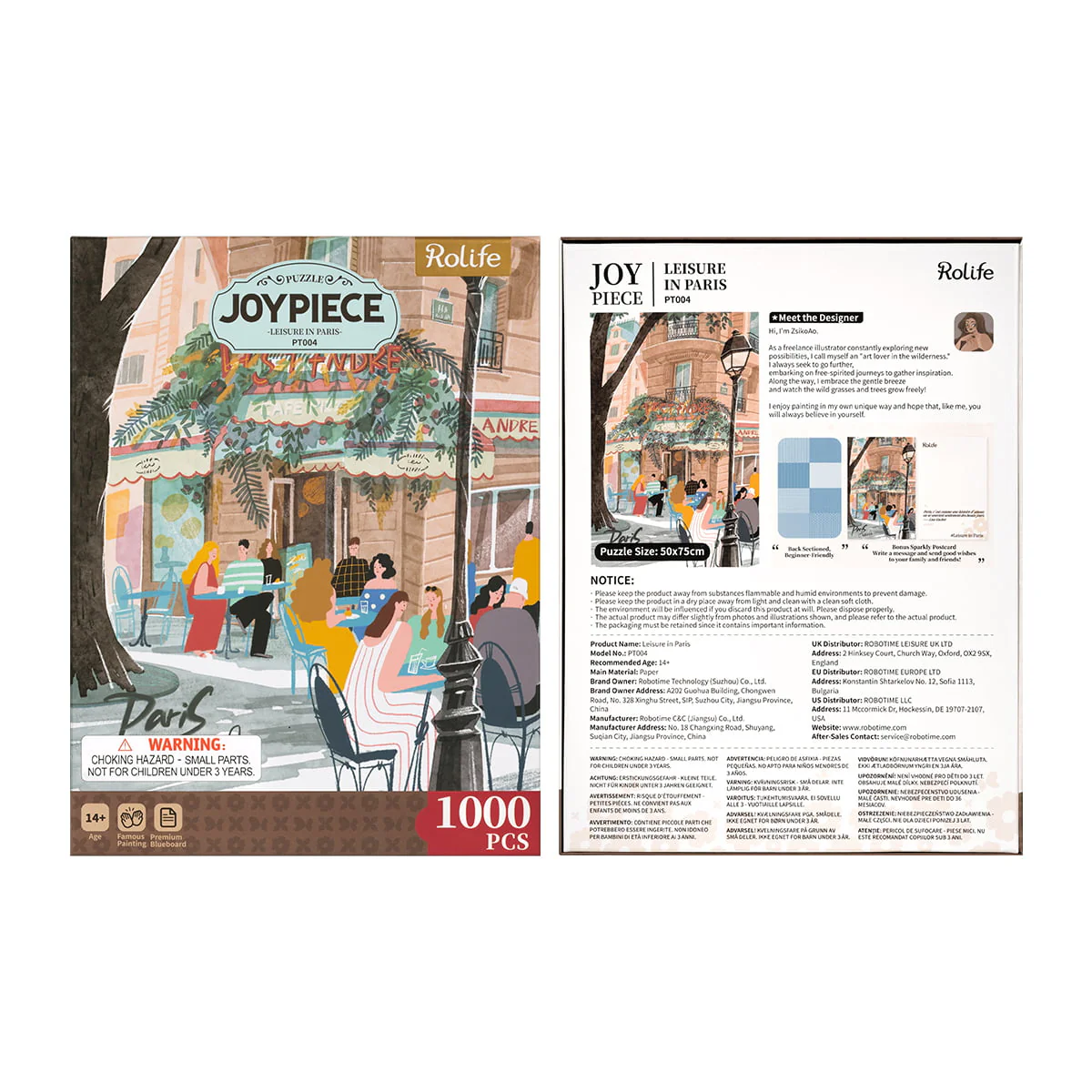 Robotime 1000-Pieces Leisure in Paris Puzzle - Image 4
