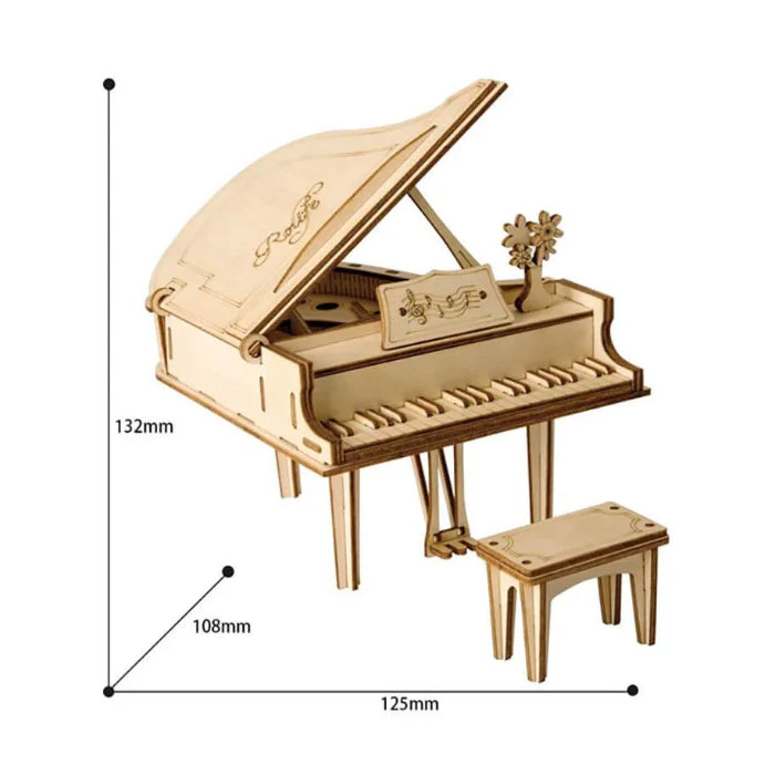 Robotime Classical 3D Wooden Grand Piano - Image 2