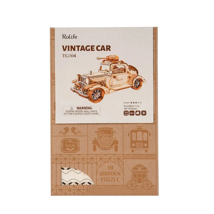 Robotime Classical 3D Wooden Vintage Car - Image 2