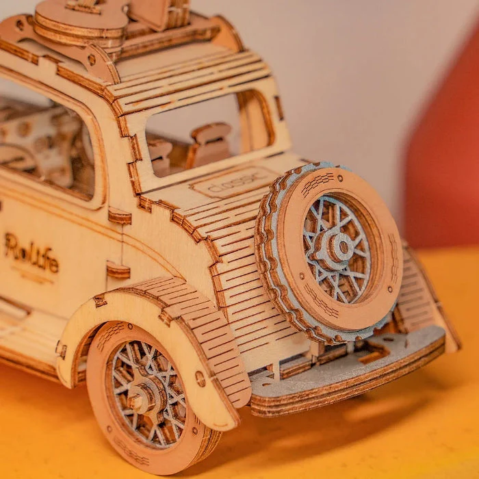 Robotime Classical 3D Wooden Vintage Car - Image 4