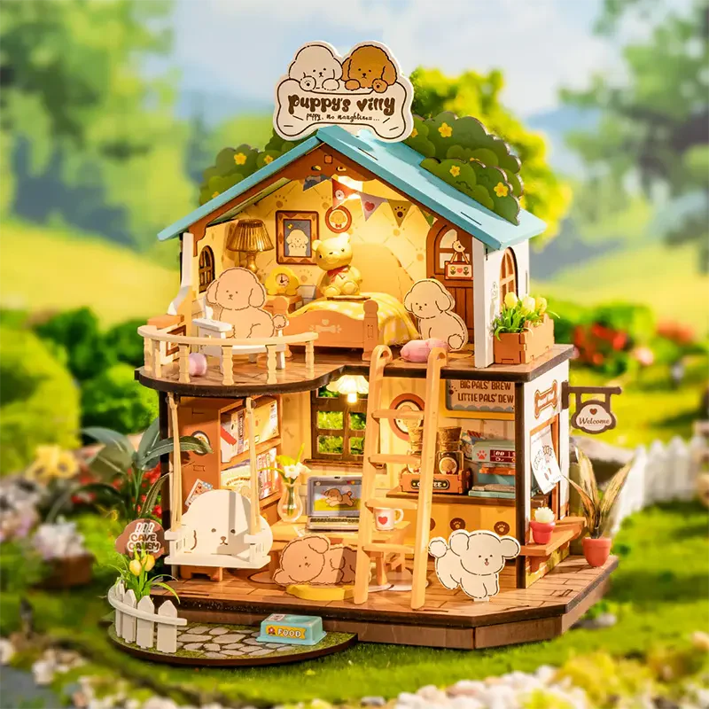 Robotime DIY Mini House Puppys Cozy Villa - Image 4