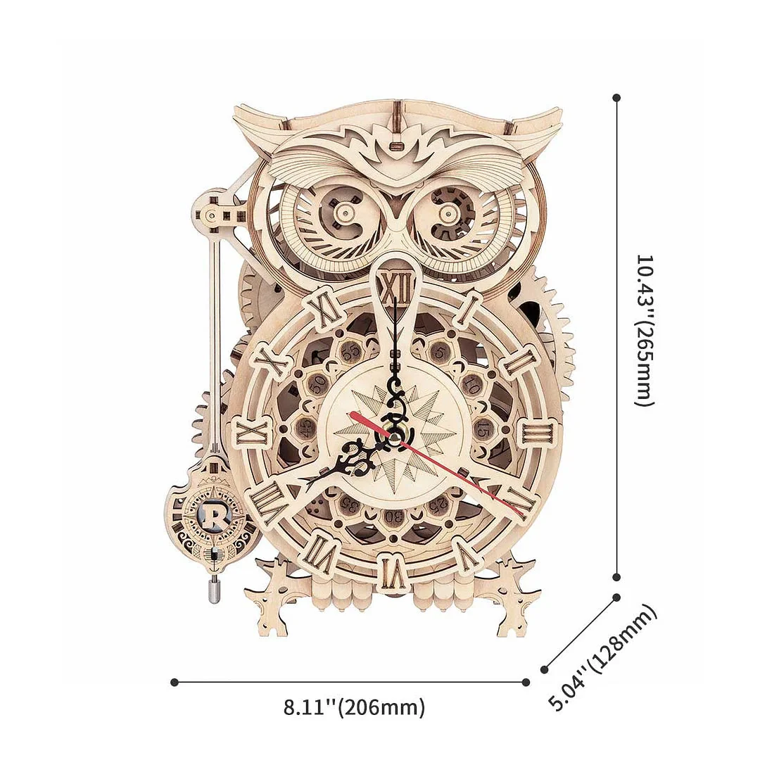 Robotime Mechanical Models Owl Clock - Image 4