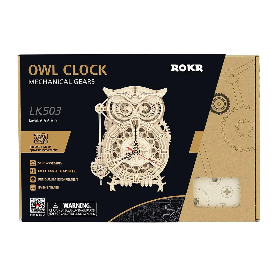Robotime Mechanical Models Owl Clock - Image 5