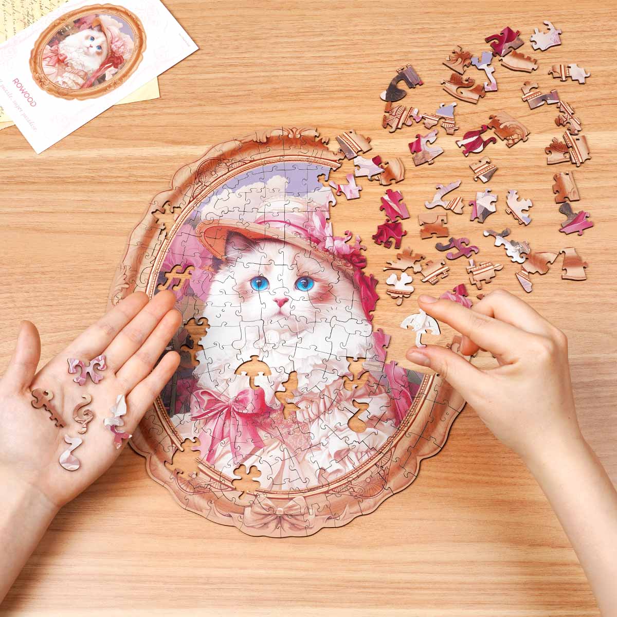 Robotime Paradise Springtime Kitty Portrait Puzzle - Image 2