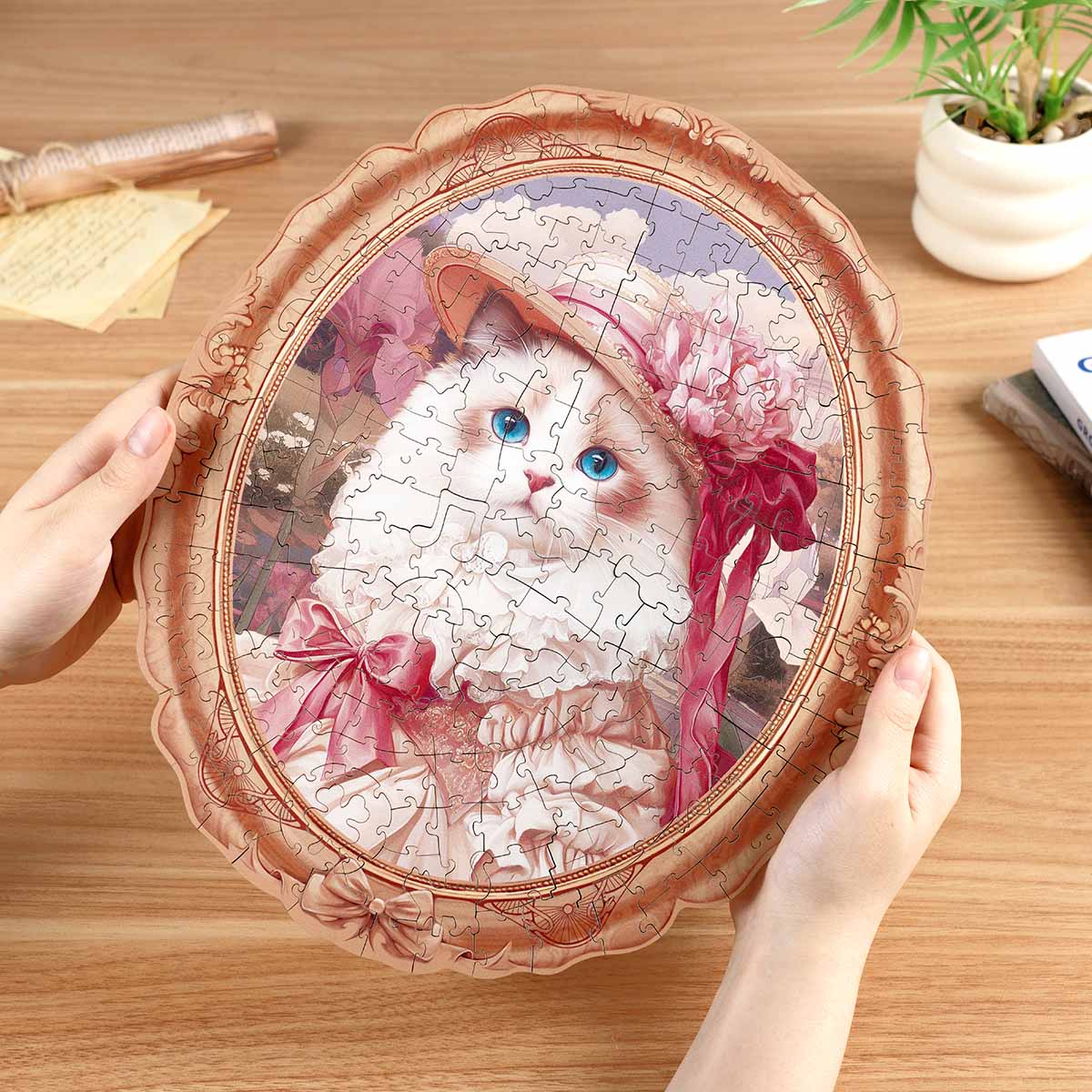 Robotime Paradise Springtime Kitty Portrait Puzzle - Image 3