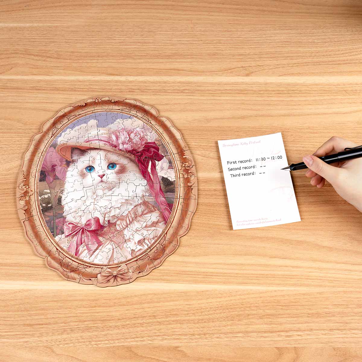 Robotime Paradise Springtime Kitty Portrait Puzzle - Image 4