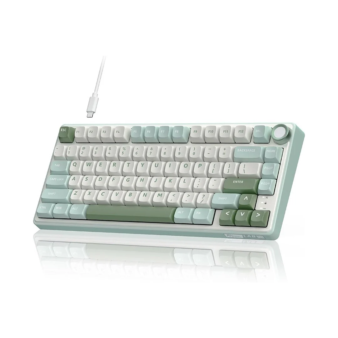 Royal Kludge R75 Wired RGB Hot Swap Mechanical Keyboard (Sky Cyan with Silver Switch)