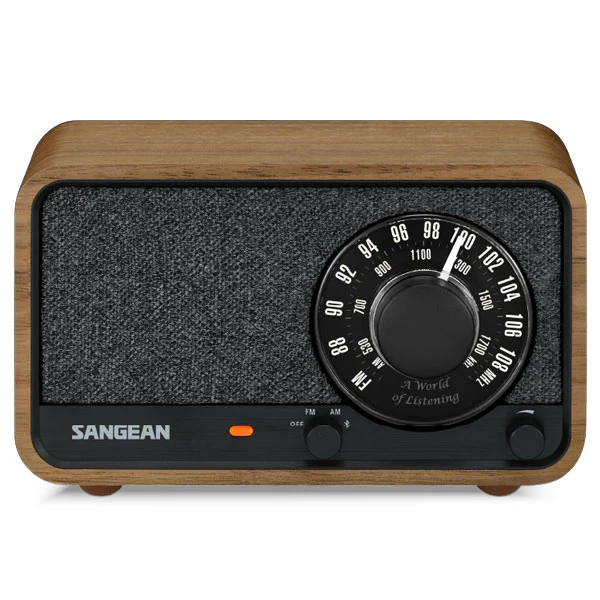Sangean WR-8 AM/FM/BT Wooden Cabinet Radio - Vintage Walnut