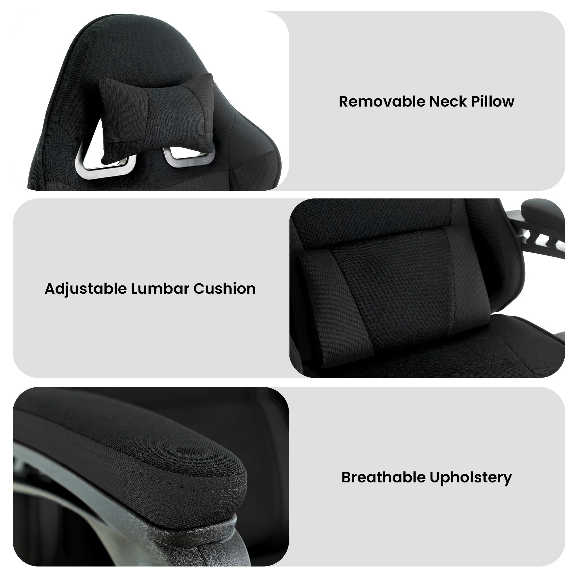 Sarantino Antre Adjustable Height Gaming Chair (Black) - Image 8