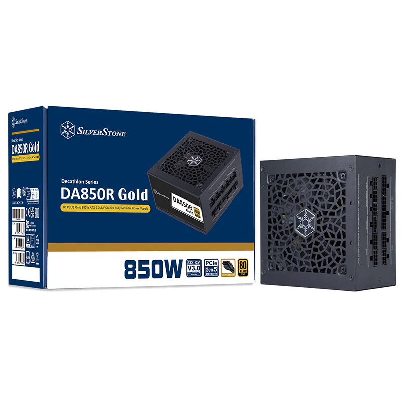 SilverStone 850W ATX 3.0 80+ Gold Power Supply (SST-DA850R-GMA)