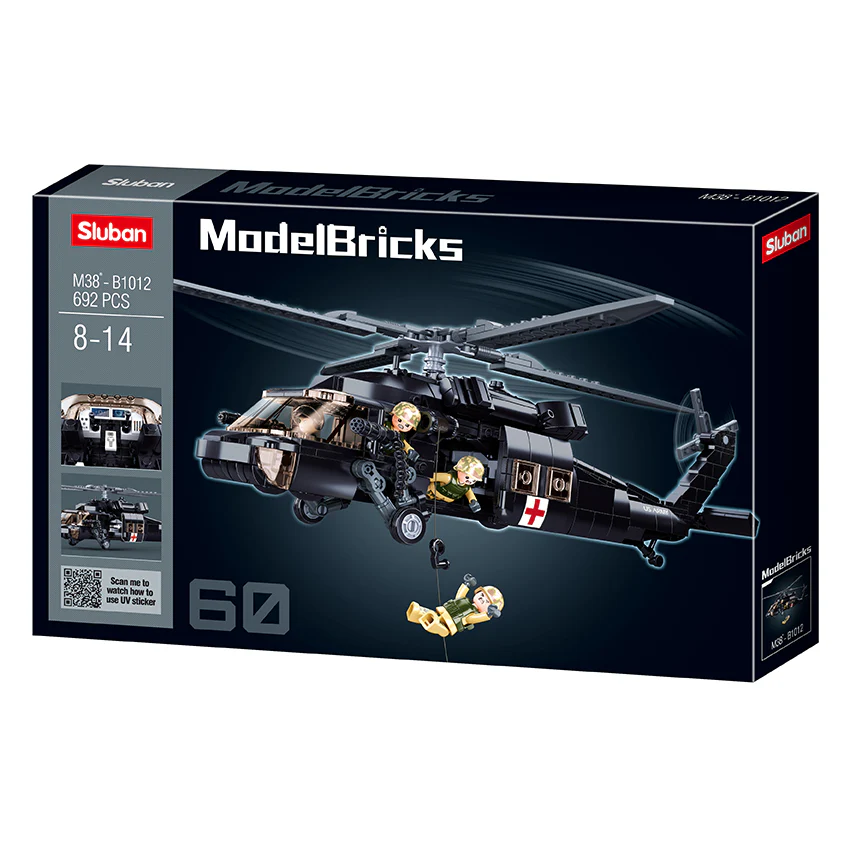 Sluban 692pcs MB Helicopter Black Hawk - Image 2