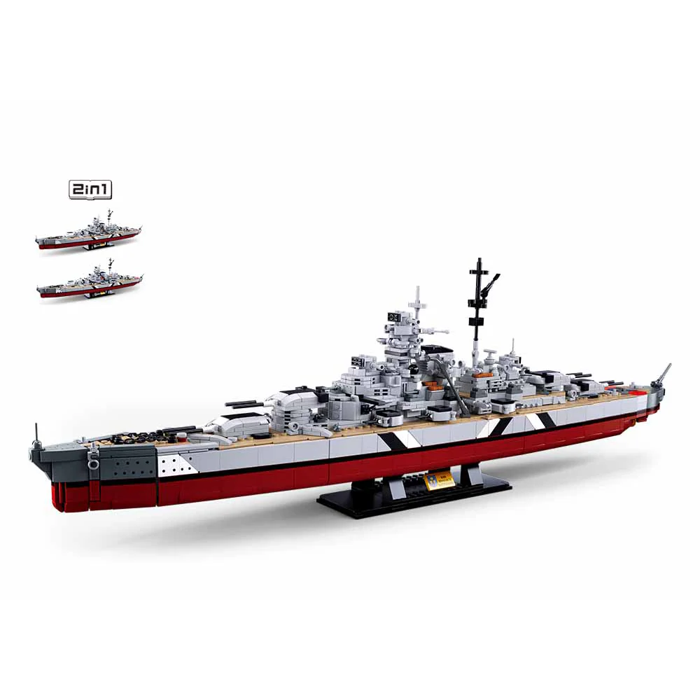 Sluban Bismarck Battleship 2-in-1 Model Bricks