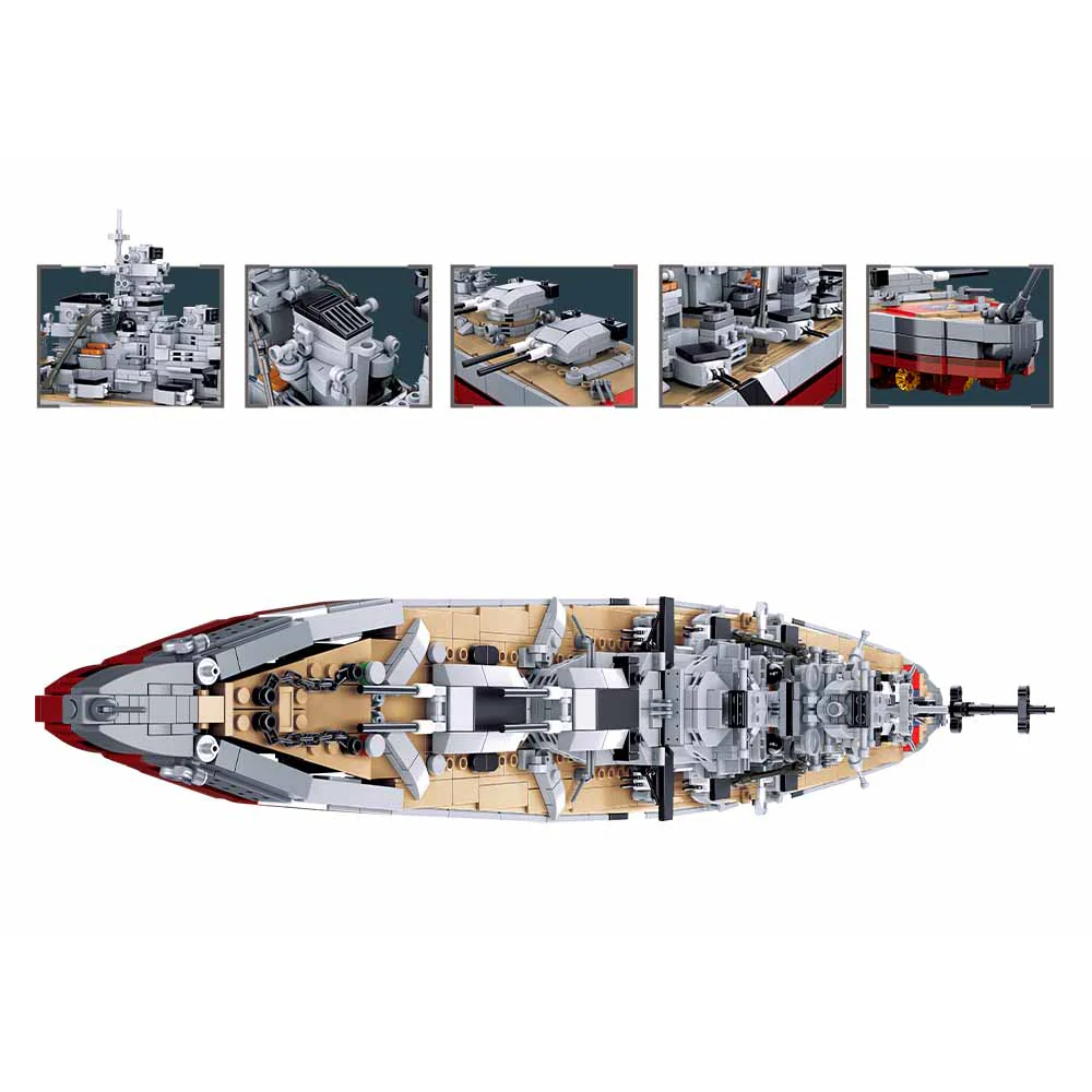Sluban Bismarck Battleship 2-in-1 Model Bricks - Image 4