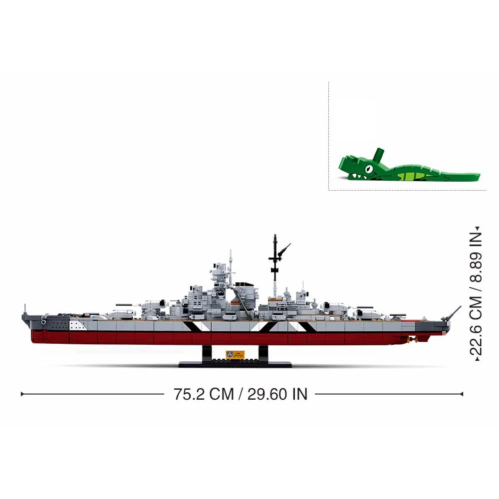 Sluban Bismarck Battleship 2-in-1 Model Bricks - Image 5