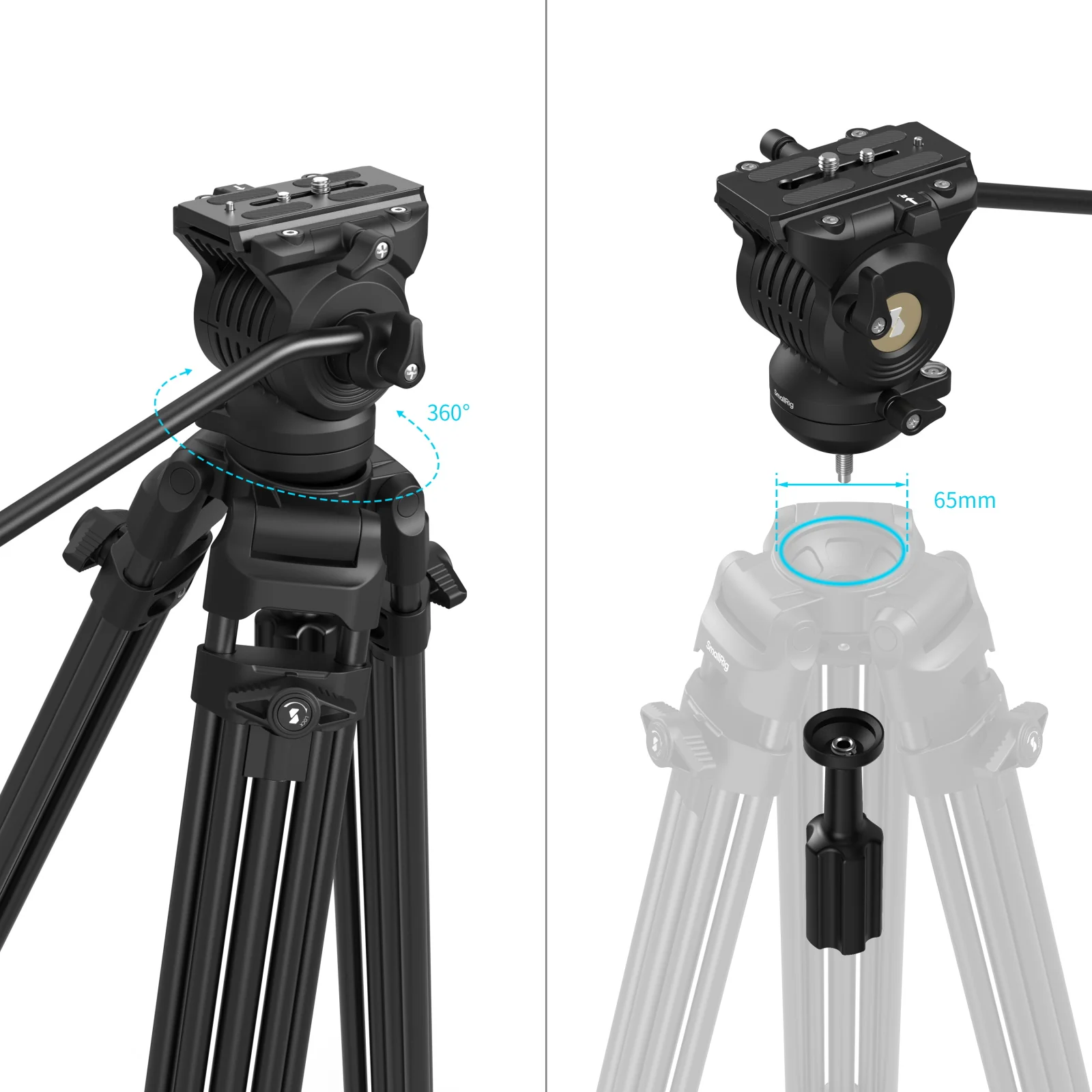 SmallRig AD14 Heavy-Duty Aluminum Alloy Tripod 5440 - Image 4