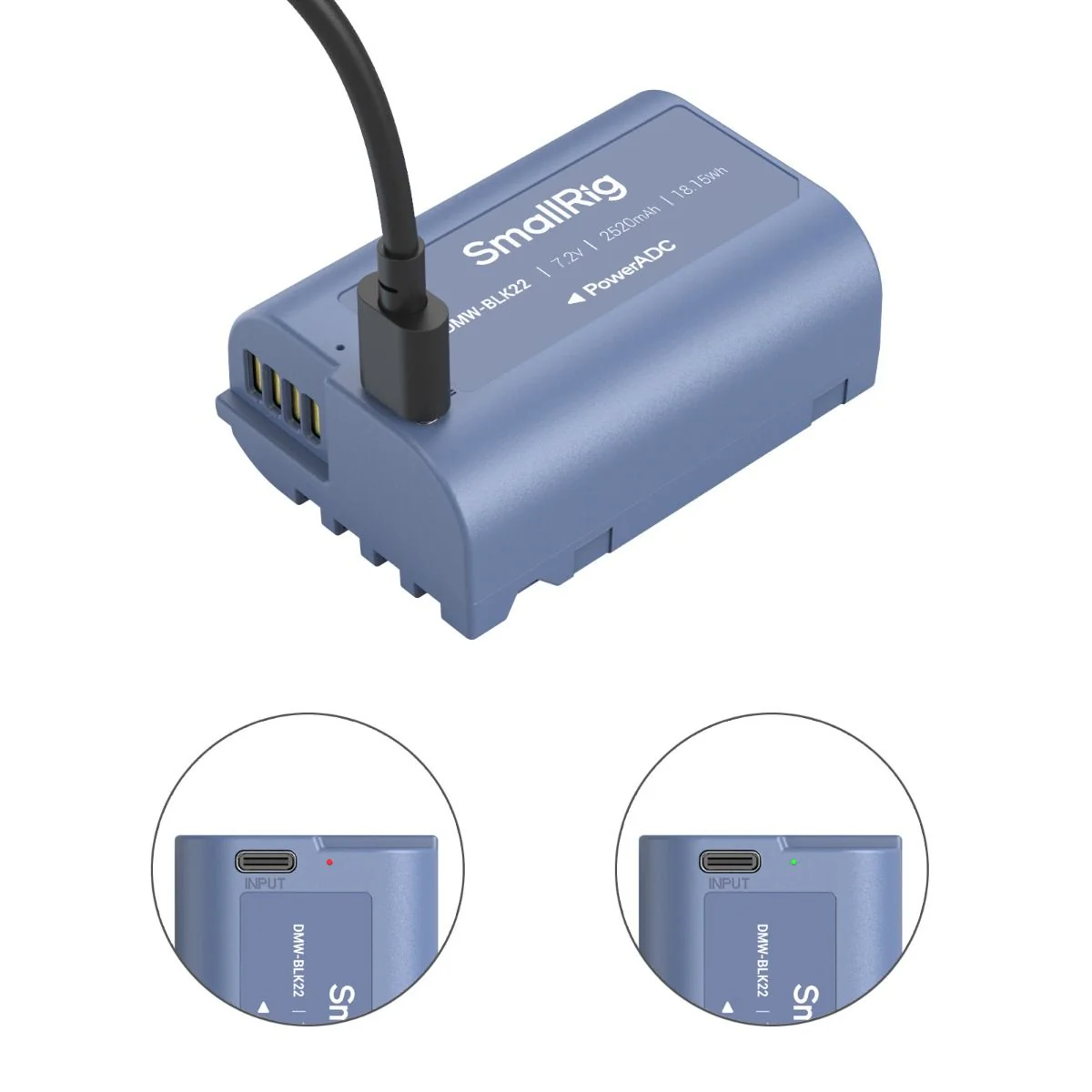 SmallRig DMW-BLK22 USB-C Rechargeable Camera Battery 4906 - Image 5