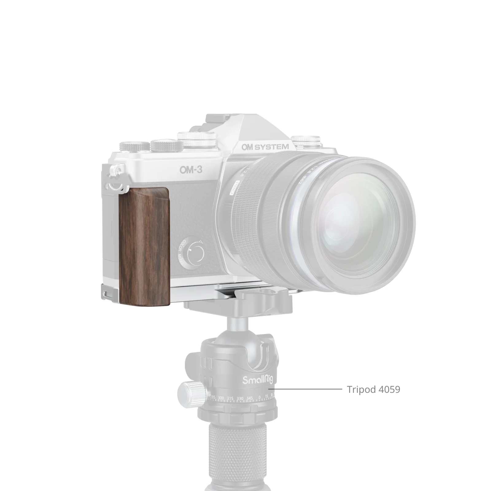 SmallRig L-Shaped Mount Plate with Wooden Handle for OM SYSTEM OM-3 5563 - Image 5
