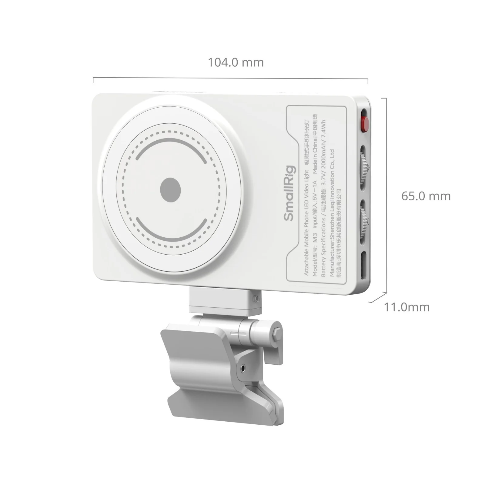 SmallRig M3 Attachable Mobile Phone LED Video Light (White) 5640 - Image 5