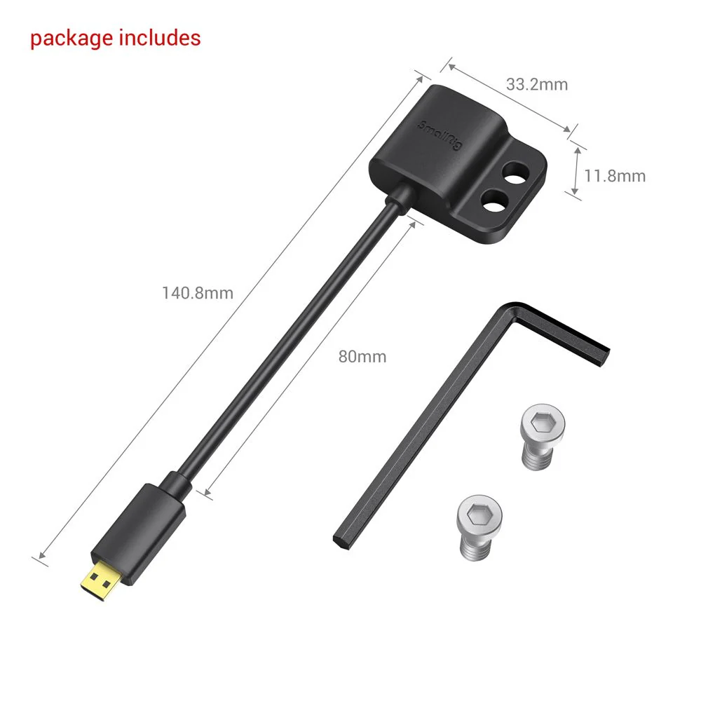 SmallRig Ultra Slim 4K HDMI Adapter Cable D to A 3021 (Black) - Image 3