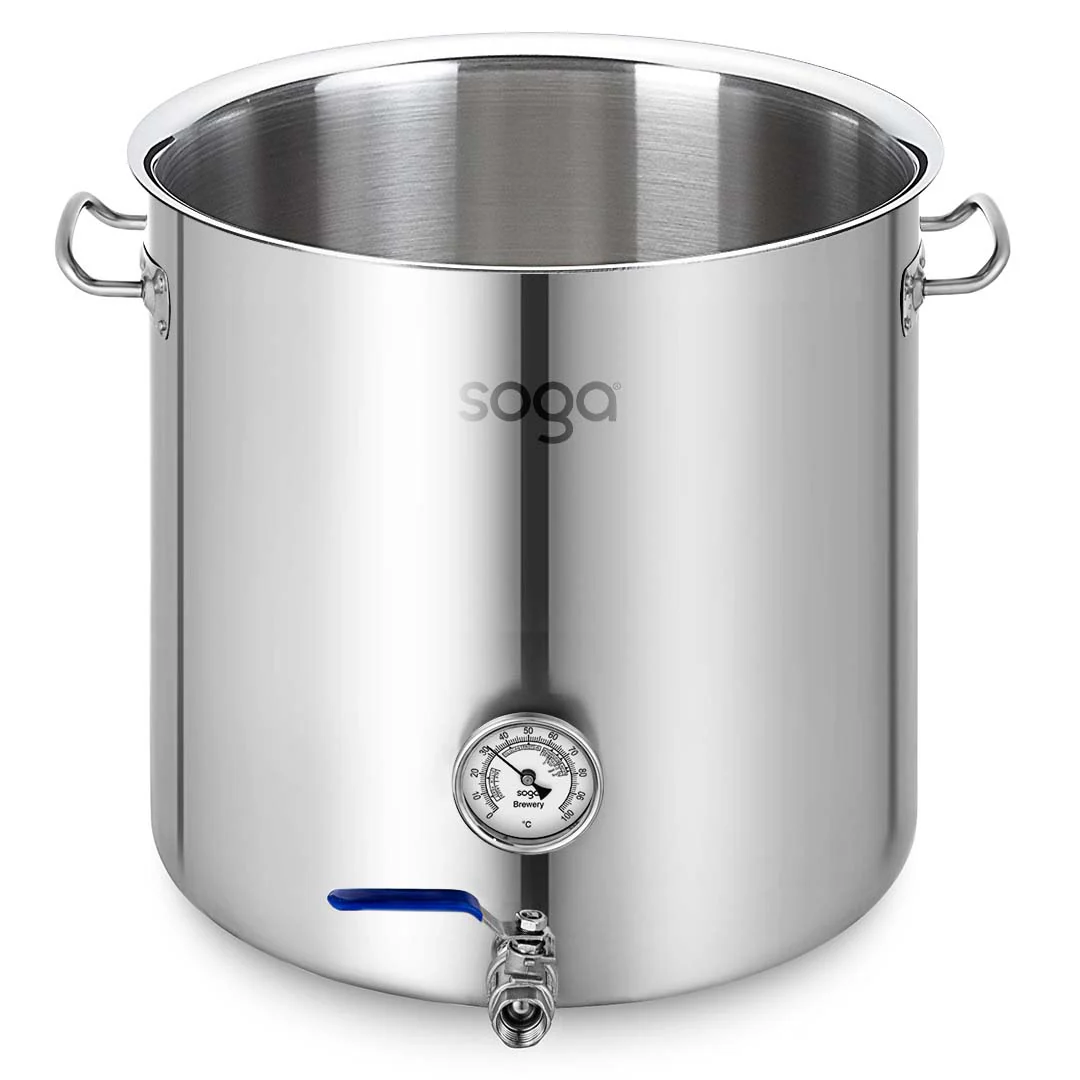 Soga 71L Stainless Steel Brewery Pot with Beer Valve 45x45cm