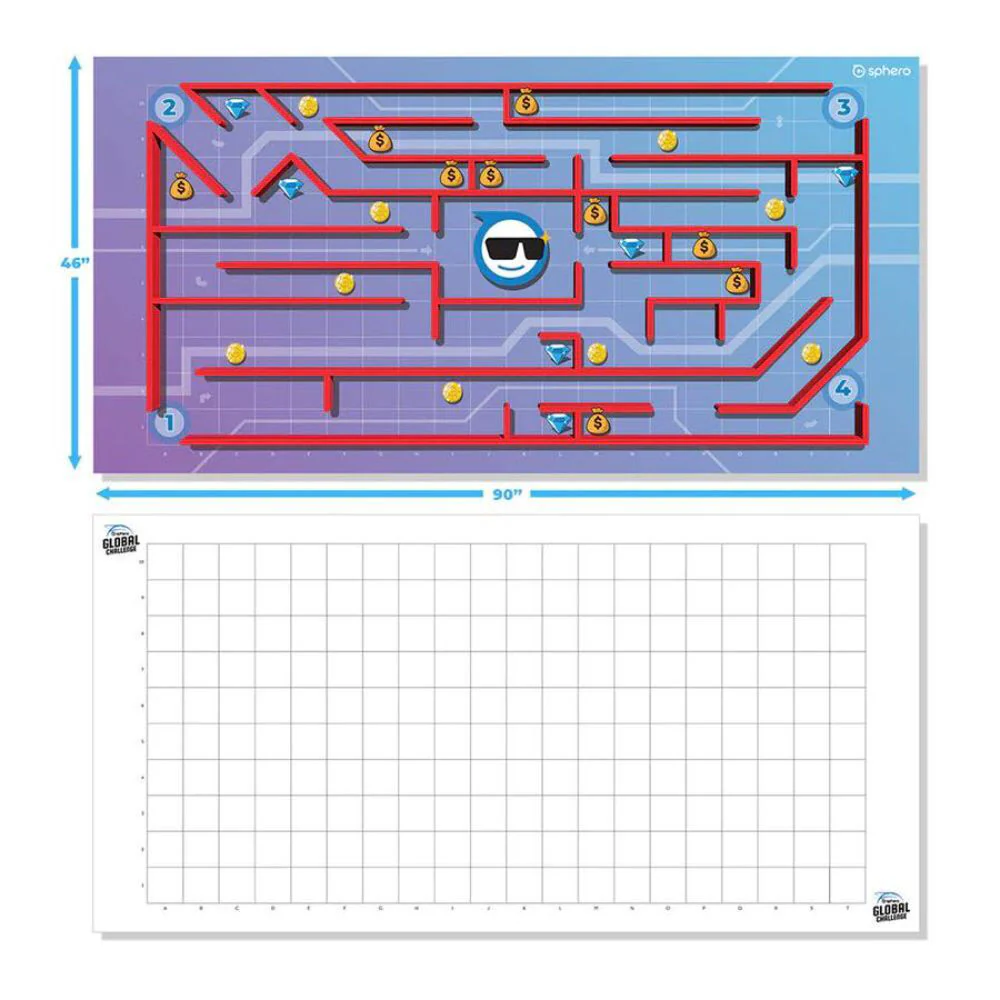 Sphero Maze & Grid Code Double-Sided Mat For Global Challenge 218x115cm - Image 2